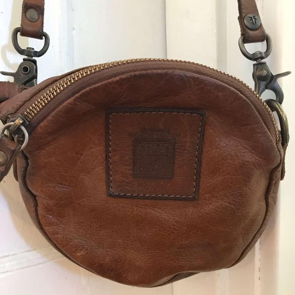 Frye leather, circular crossbody bag